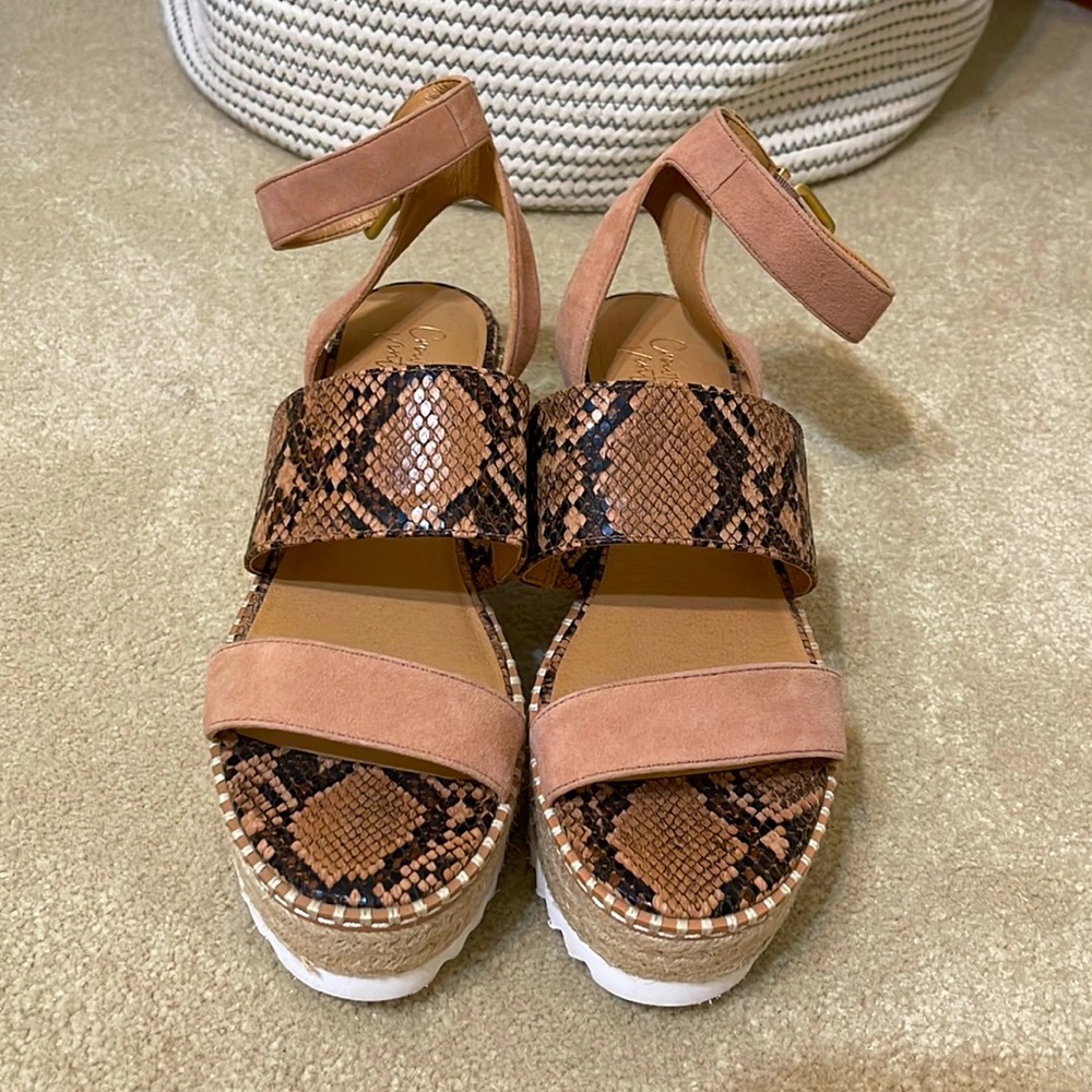 Women’s Snake Print Espadrille Sandals- Size 7.5